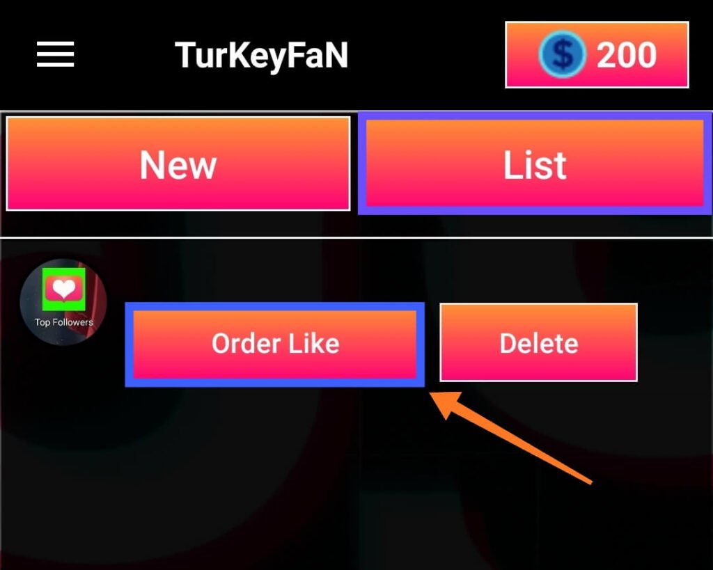 Order Likes in Turkey app