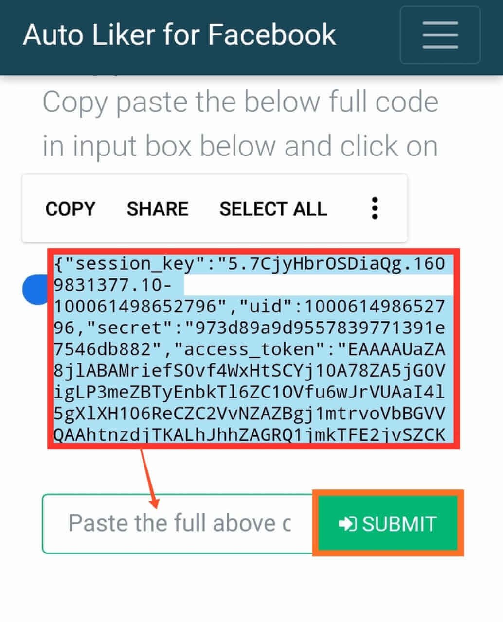 Copy All Code and Paste Below