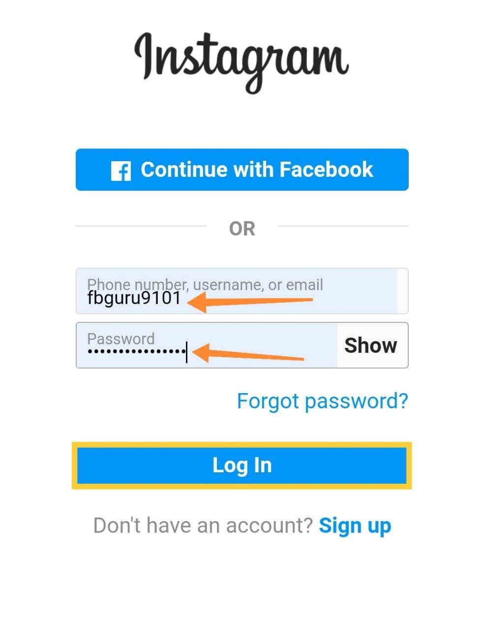 Login In With Instagram