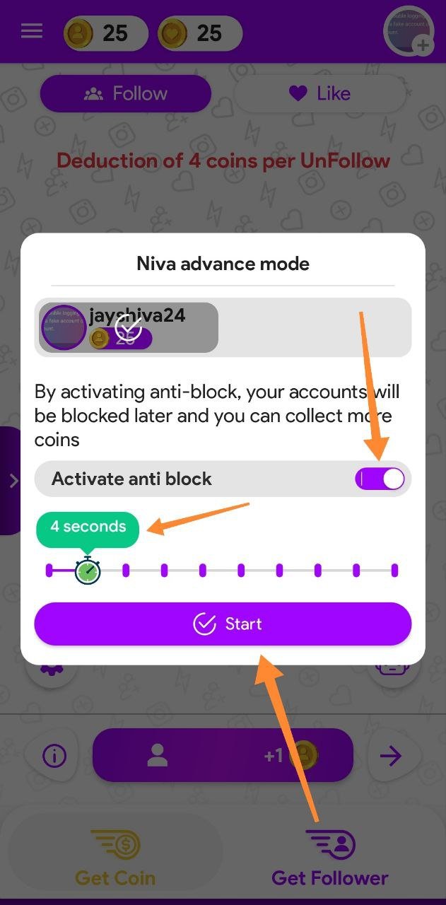 Collect coins by activating anti block option